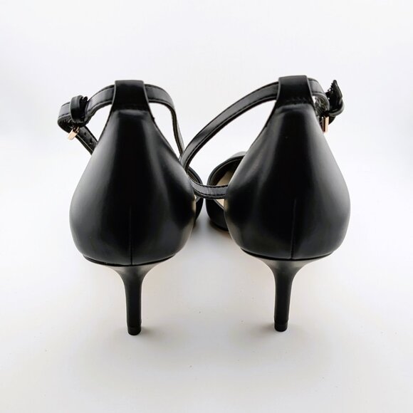 NEW in the Box, Pointed Toe Ankle Strap Kitten Heel Pumps, Black, Women's Size 9 - Picture 4 of 10